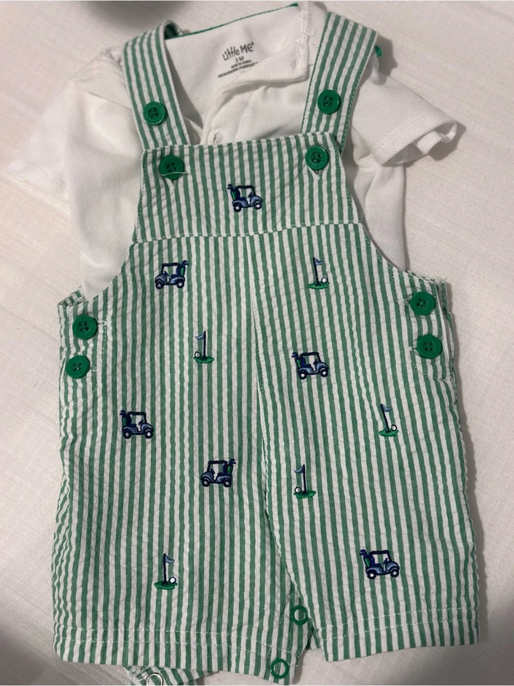 Mud Pie Linen Duck Print Sleeveless One-Piece in Beige with Brown and Green